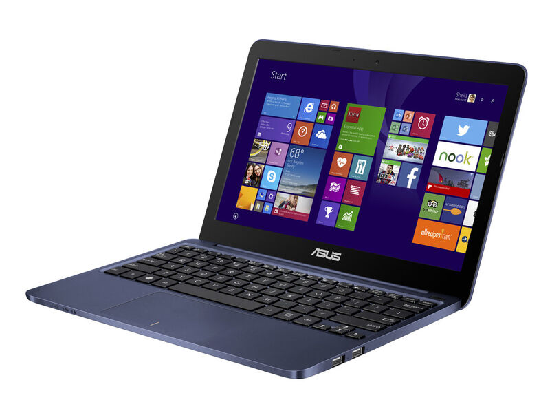 Mit Abmessungen von 286 x 193 x 17,5 mm ist das Asus Eeebook x205 sehr kompakt. Hier die schwarze Gehäusevariante des unter einem Kilogramm schweren Notebooks. (Bild: Asus)