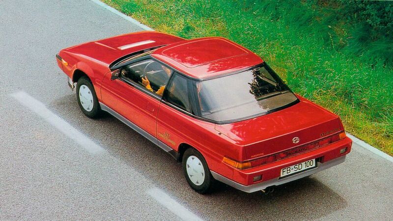 Mit dem keilförmigen Klappscheinwerfer-Sportcoupé XT verfügt Subaru 1985 über einen neuen Pulsbeschleuniger, der über einen Turbo-Motor verfügt. (Subaru)