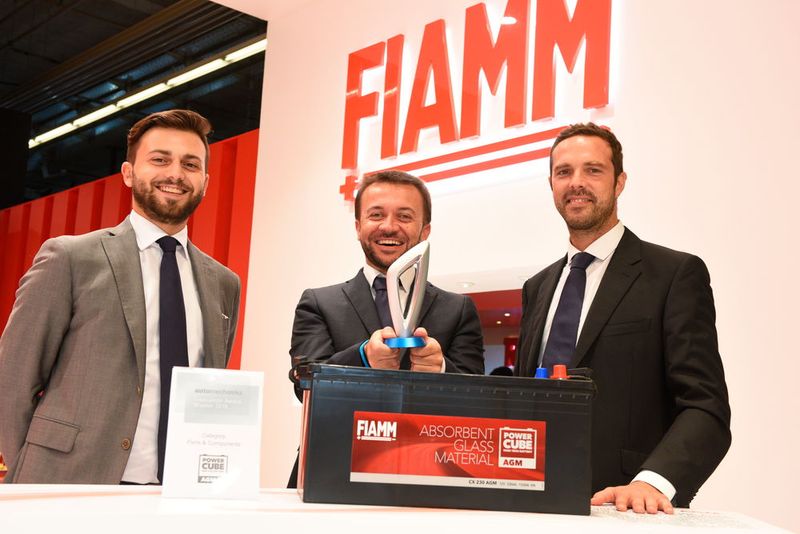 Preisträger in der Kategorie „Parts & Components“: die AGM-Powercube-Batterie für Nutzfahrzeuge von Fiamm Energy Technology S.p.A. (Bild: Oliver Mack)