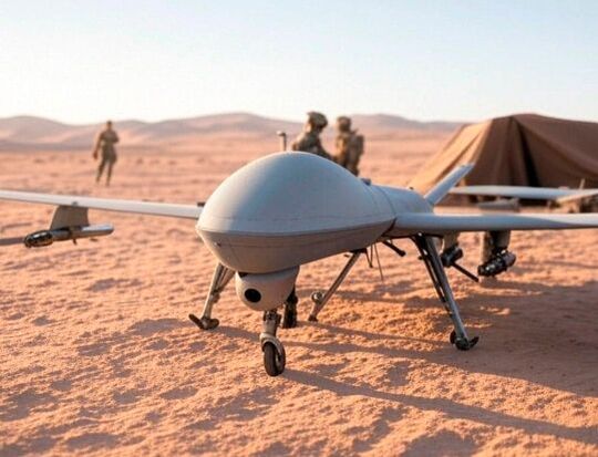 Ab heute läuft die Rüstungsmesse Eurosatory in Paris, wo es auch Drohnen zu sehen gibt. Viele deutsch Aussteller sind dort. Aber das deutsch-französische Geschäft mit der Entwicklung neuer Waffensysteme ist kein leichtes, wie das gescheiterte FCAS-Projekt zeigt. Aber man ist offen für andere Partner ...(Bild:  J. Chesterfield)
