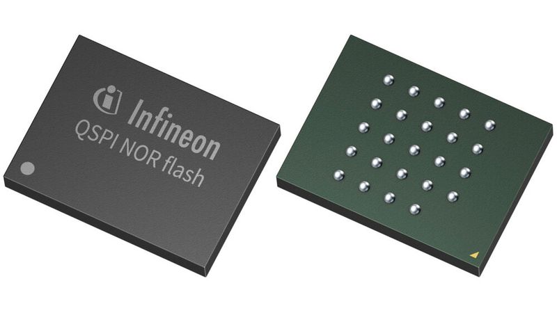 Der 512-Mb-QSPI-NOR-Flash-Speicher von Infineon speichert die Firmware und den Boot-Code, die für KI-gestützte Funktionen auf SoC-Ebene erforderlich sind, wie Sprachassistenten, DMS und Umgebungswahrnehmung.(Bild:  Infineon Technologies)