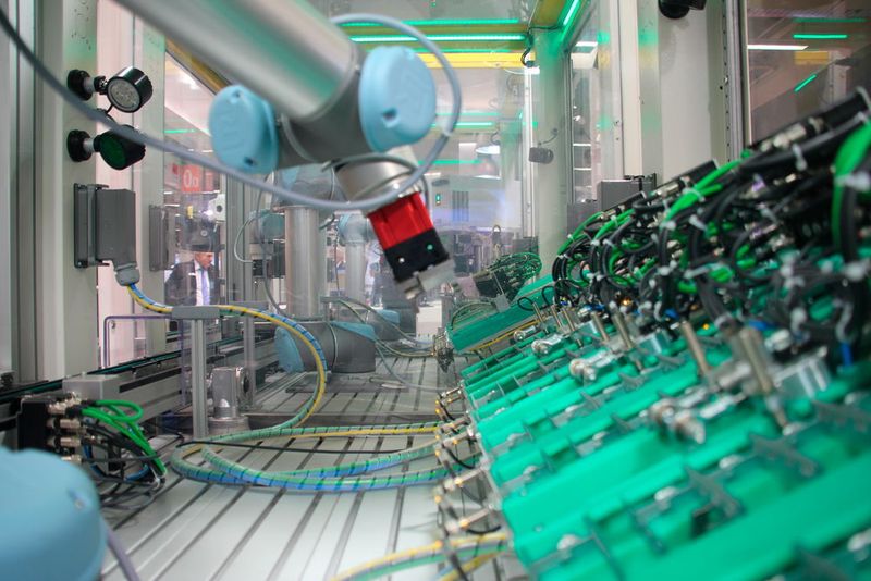 Blick in die auf der SPS IPC Drives 2015 ausgtellte Haii4You-Factory von Harting. (Bild: Reinhold Schäfer)