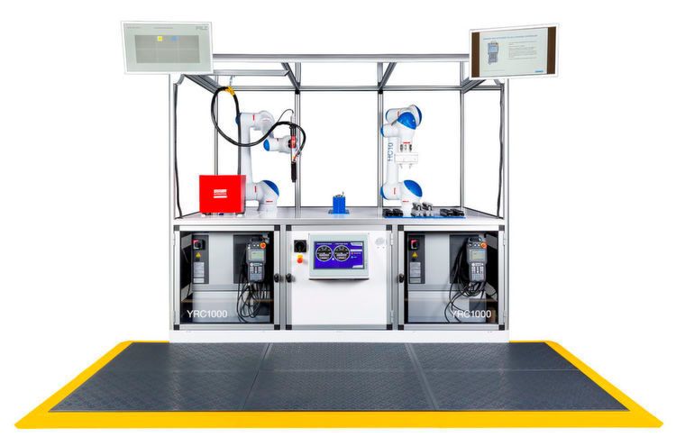 Yaskawa will auf der Automatica durchgängige System- und Automationslösungen zeigen. Ein Highlight am Stand sind zwei Motoman HC10 mit 1,2 m Reichweite und 10 kg Handhabungsgewicht. Die Bezeichnung HC steht für „Human Collaborative“. Diese hybriden Roboter lassen sich sowohl für Standardapplikationen als auch für kollaborative Anwendungen einsetzen. Ausgestattet mit einem MRK-Greifer und einem Schraubautomaten in MRK-Ausführung werden sie in einer neuen Demozelle Flaschenöffner montieren und an die Standbesucher verteilen. In Halle B6, Stand 502. ( Yaskawa / Independent Light GmbH)