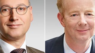 Werner Baumann (l.) folgt Dr. Marijn Dekkers (r.) als Bayer-Vorstandsvorsitzender. (Bild: Bayer)