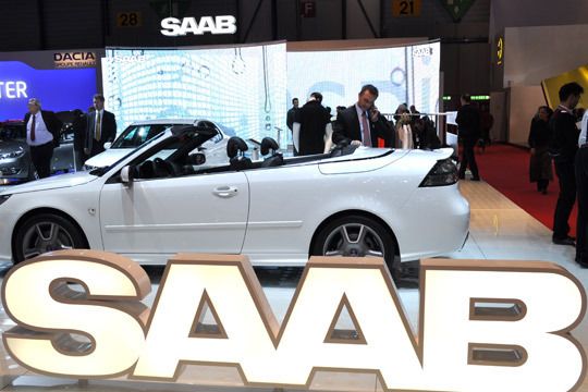 Der Saab-Stand in Halle 2 des Genfer Auto-Salons. (Archiv: Vogel Business Media)