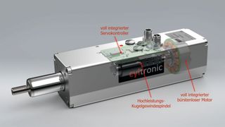 Der Elektrozylinder Cyltronic CTC-060  schliesst die Lücke zwischen Pneumatikzylindern  und komplexen, teuren Servoantrieben. (Cyltronic)