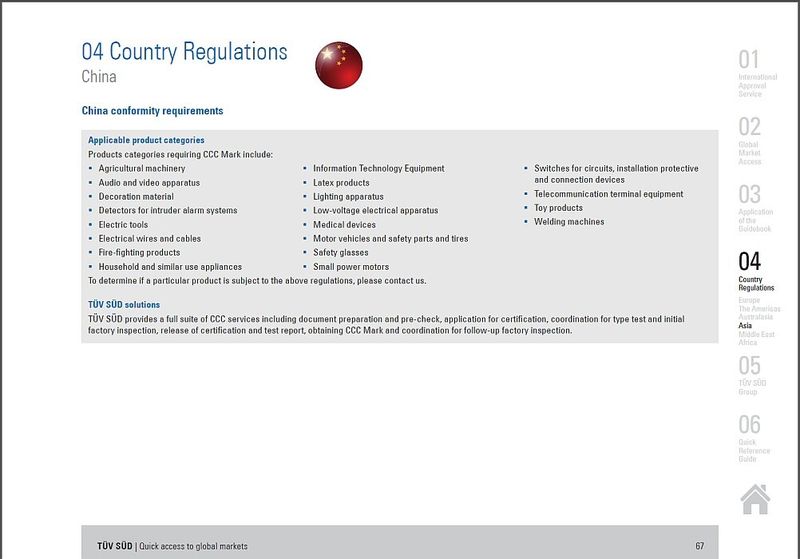 TÜV-SÜD-Broschüre Quick access to global markets: Landesspezifische Vorschriften von China (Bild: TÜV SÜD)