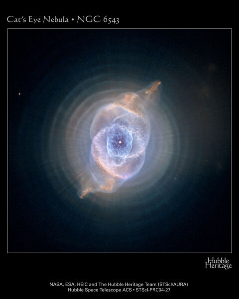 Der Katzenaugen-Nebel, offizieller Name NGC 6543 (NASA/STScl)