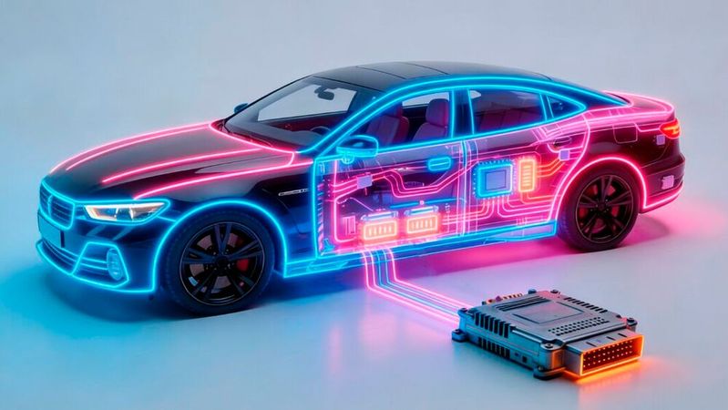 Bild 1: Das Testen von Software wird beim SDV immer umfangreicher. Die Tests lassen sich aber auf virtuelle ECUs verlagern, noch bevor die realen ECUs zur Verfügung stehen.(Bild:  Intellias)