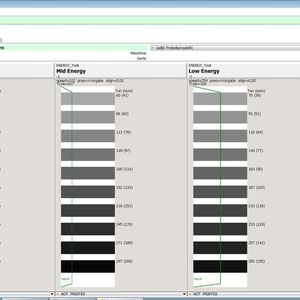 Bild 4: Der Test verschiedener Energieeinträge im PRINTER LAB.(Bild:  GeBE)