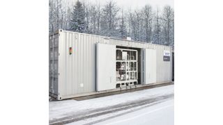 Ein Power-to-X-Technologie-Beispiel: Die kompakte Pilotanlage in dem Soletair-Projekt produziert 200 Liter Sprit aus Solarstrom und dem Kohlenstoffdioxid der Umgebungsluft (VTT)