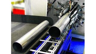 Für die neue Generation von Kurzrohrproduktionsanlagen mit dem Namen Flexistar wurde Weil Engineering zur Euroblech 2008 mit dem MM-Blechnet-Award in der Kategorie Füge- und Befestigungstechnik ausgezeichnet. Bild: Weil (Archiv: Vogel Business Media)