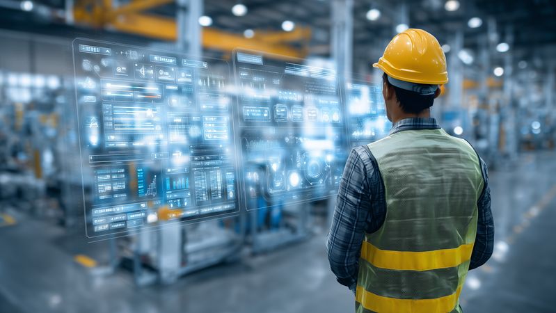 Industrielle KI im Einsatz: Die Partnerschaft von Siemens und IFS verbindet Design und Betrieb in einem nahtlosen digitalen Kreislauf für maximale Produktivität.(Bild:  © Lumi Stock Studio/stock.adobe.com - generiert mit KI)