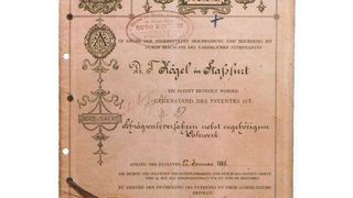 125 Jahre alt: Patenturkunde für das Schrägwalzverfahren. Bild: Vallourec & Mannesmann Tubes (Archiv: Vogel Business Media)