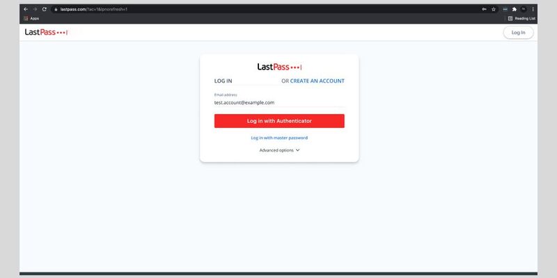 Passwortloser Login bei Lastpass: Schritt 1 - Accountname eingeben (Bild: LastPass)