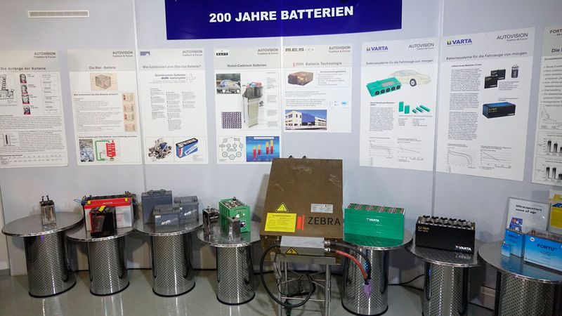 Erst in den letzten Jahren hat man sich wieder verstärkt der auf über 200 Jahre zurückreichenden Weiterentwicklung von Batterien gewidmet. Die Möglichkeiten und Grenzen dieser Energieträger sind in der Ausstellung ausführlich dokumentiert. (Bild: Dominsky – VCG)