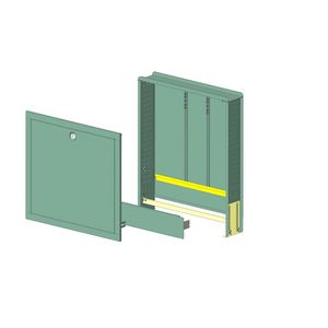 Heizkreisverteiler verbinden die Rohrkreise mit dem Zu- und Rücklauf der Heizungsanlage und sind üblicherweise in einem Kasten in der Wand untergebracht. Das Bild zeigt einen Unterputzschrank. Die Konstrukteure bei Straub setzen auf Creo, PTC und Ergänzungen von Inneo Solutions.(Bild:  Straub)