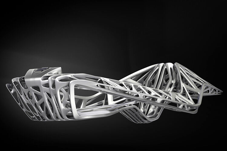 Die Struktur der Fahrzeugskulptur „Genesis“ stammt aus dem 3D-Drucker. (Foto: EDAG)