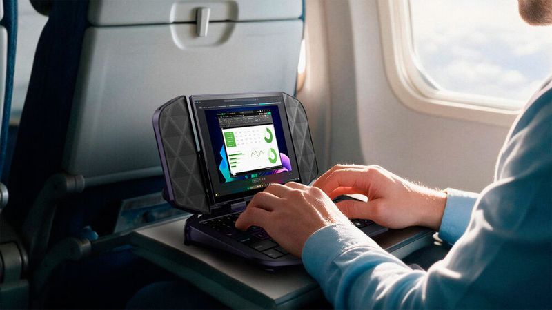 Zusätzlich lässt sich der DualPlay Mini unterwegs als kompaktes Arbeitsgerät nutzen. (Bild: Acer)