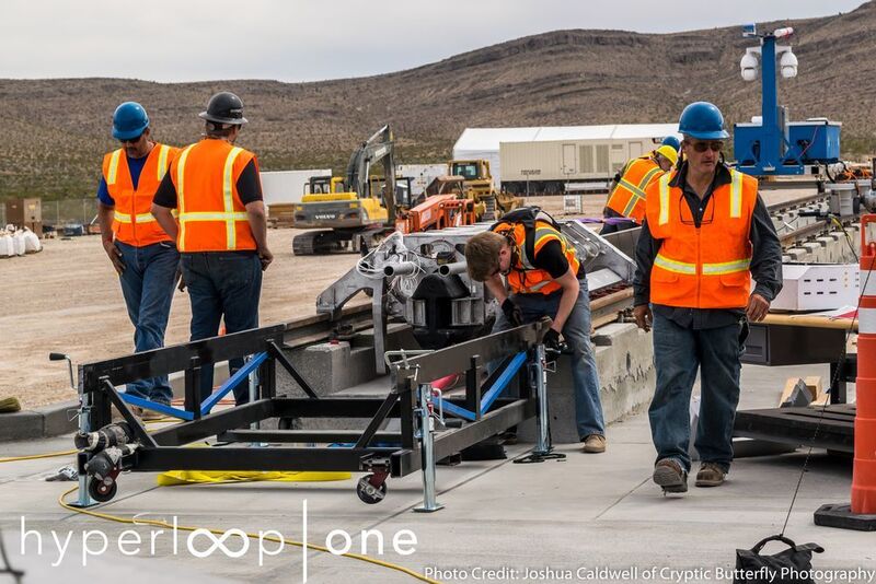 Der erste Test des Hyperloop One fand jetzt in der Wüste von Nevada statt. (Hyperloop Technologies)