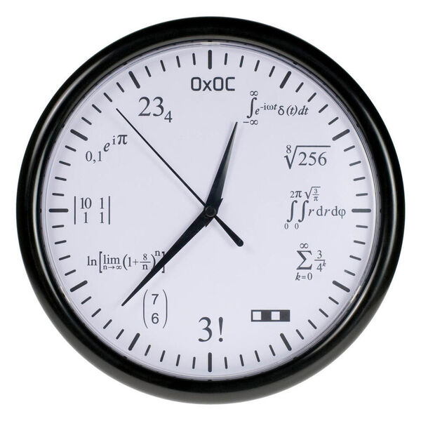 Mit dieser Uhr wird es nicht langweilig: Ablesen wird zum mathematischen Gehirnjogging. (Gefunden bei: www.getdigital.de)