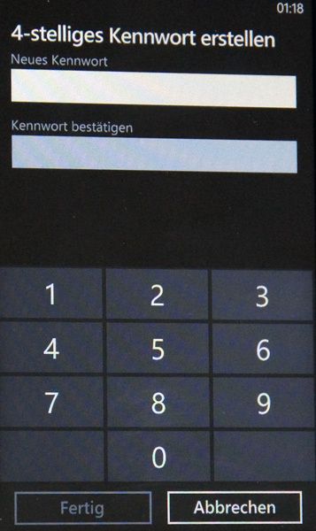 Der Anwender kann sein WP7-Gerät mit numerischen Kennwörtern schützen, dies lässt sich auch per Richtlinie vorschreiben. (Archiv: Vogel Business Media)