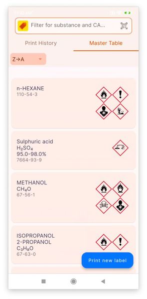 Abb.4: Screenshot der Fluics Rapid Label Mobile-App auf einem Smartphone (Bild: Fluics)