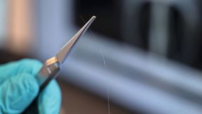 Ein ultradünner Nitinol-Draht aus der Nähe (Bild: Zeiss IQS)