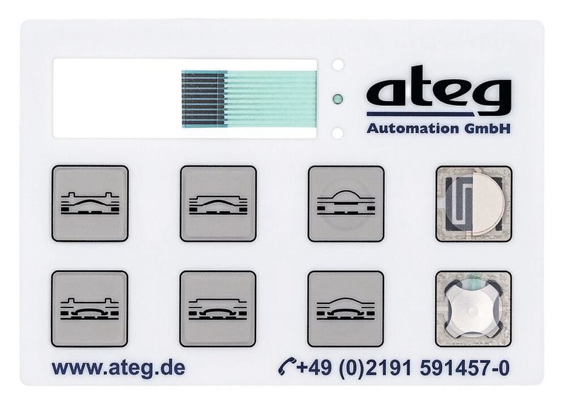 Tastenvarianten flexibler Folientastaturen: die Frontseite. (Bild: ATEG)
