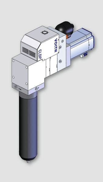 Bild 2: Motorpumpeneinheit und Zylinder in Winkelbauform. Je nach Einbauraum kann der Winkel nahezu beliebig festgelegt werden.  (Bild: Voith Turbo)