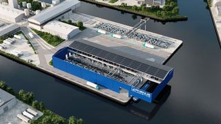 So wird der umfassend auf Nachhaltigkeit getrimmte Green Steel Logistics Hub von Rhenus im Dortmunder Hafen aussehen. Was sich die Rhenus-Gruppe dafür alles ausgedacht hat, um den Weg des Stahls deutlich grüner zu machen, verrät das Unternehmen hier ... (Bild: Rhenus)