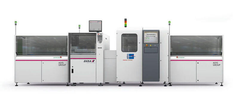 Fertigungslinie: Eine Beispiel-Linie mit R2R-Anlage von Rehm- und Asys-Modulen. (Bild: Asys)