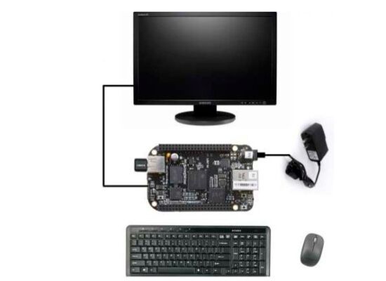 Beaglebone Black: als Desktop (Bild: TI / beagleboard.org)