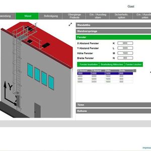 Blick auf eine echte Premiere in der Steigtechnikbranche – den Steigleiterkonfigurator von Günzburger Steigtechnik, mit dem sich ganz individuelle Systeme zusammenstellen lassen.(Bild:  Munk Günzburger Steigtechnik)