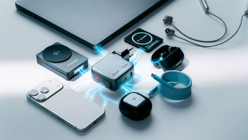 Die Netzteile mit GaN-Technologie, die Verbatim auf der IFA vorstellt, können mehrere Geräten mit Strom versorgen. Einige verfügen über ein TFT-Display für die Anzeige von Ladeinformationen.(Bild:  Anton Baranenko)