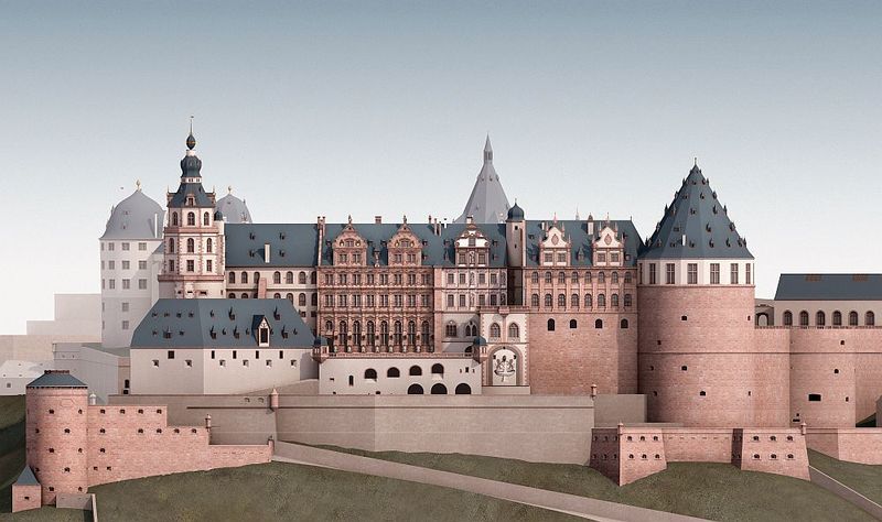 Prächtige Residenz: Rekonstruktion des Heidelberger Schlosses um 1683. (KIT)