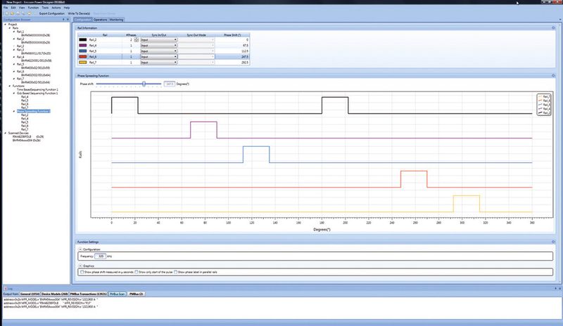 Bild 6: Phasenspreizung und -abstufung lassen sich mithilfe der Power-Designer-Software einfach programmieren. (Bild: Ericsson Power Modules)