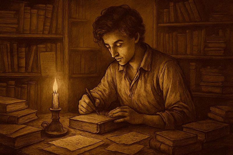 Faraday begann seine berufliche Karriere mit einer Lehre zum Buchbinder. Das öffnete dem jungen Mann Tür und Tor in die Wissenschaft. (Bild: Dall-E / KI-generiert)