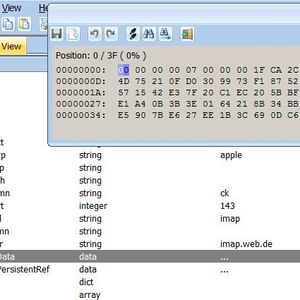 Passwort-Hash eines E-Mail-Accounts.