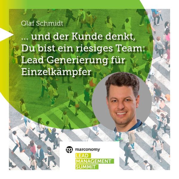 Olaf Schmidt konnte als Einzelkämpfer bei der Inchron AG einige Erfahrungen sammeln, die er nun an die Teilnehmer des Events weitergeben möchte. In diesem Workshop geht er darauf ein, wie man als One-Man-Show eine Marketing Strategie aufbaut, sich um Buyer Personas, Customer Journey und den Sales Funnel kümmert.  (marconomy)