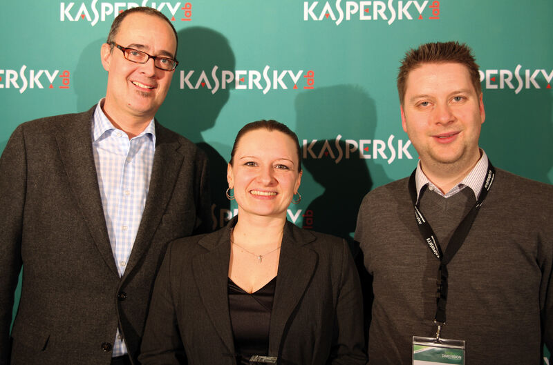 Marketing Award 2012: Jens Fell (8Soft), Alexandra Sondergeld (Bitbone) und Thomas Sprickmann Kerkerinck (Bitbone) (Kaspersky Lab)
