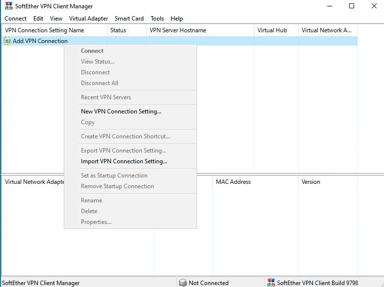 Nach der Konfiguration der VPN-Verbindung erfolgt die Verbindung mit dem SoftEther VPN-Server. (Bild: Joos- SoftEther Project (University of Tsukuba))