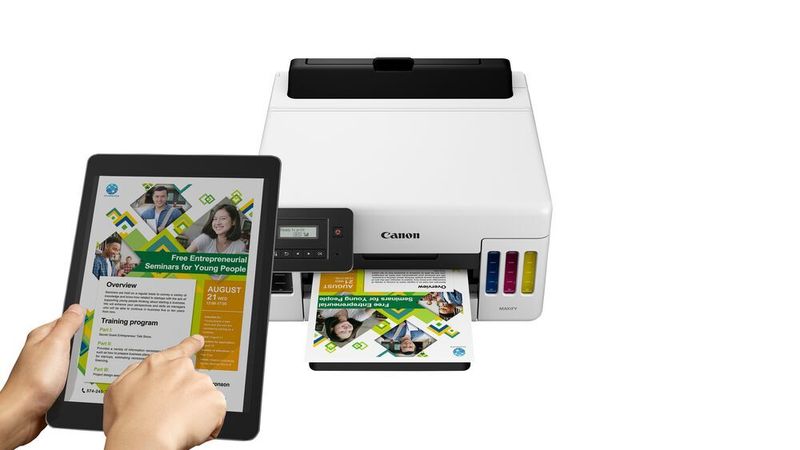 Mit einem WLAN-Adapter unterstützt der Maxify 5050 den direkten Druck von Mobilgeräten aus. (Canon)