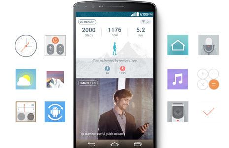 Bei der Benutzeroberfläche des G3 wurde jedem Feature eine eigene Farbe zugewiesen. (Bild: LG)