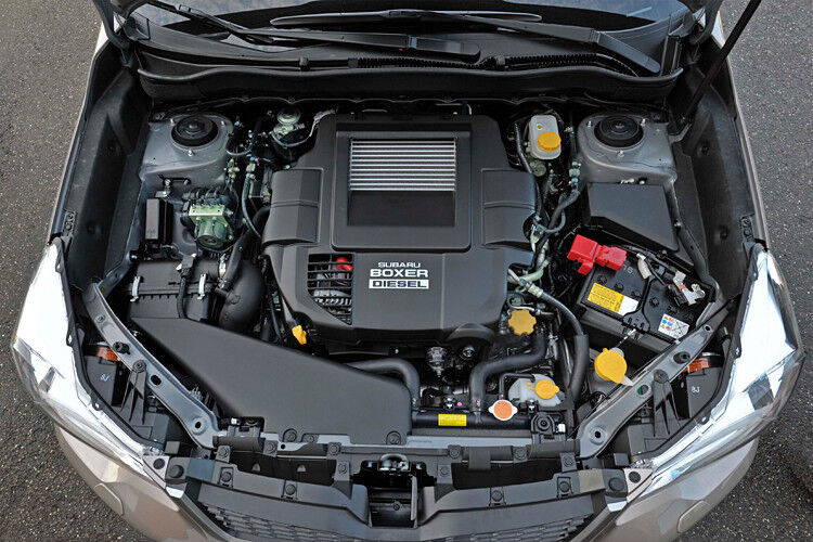 Der überarbeitete Boxer-Dieselmotor im Forester hat wie immer einen tiefen Schwerpunkt. (Foto: Subaru)