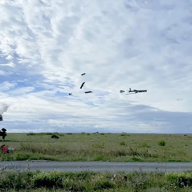 Diehl Defence and Elbit Systems demonstrate the capabilities of the SkyStriker loitering munition during a live demonstration. (Source: Diehl Defence)