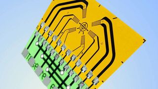 Die patentierte DMS-Rosette RY61M verbessert laut HBM die Genauigkeit bei der Eigenspannunsgmessung mit der Bohrlochmethode um den Faktor fünf. Bild: HBM (Archiv: Vogel Business Media)