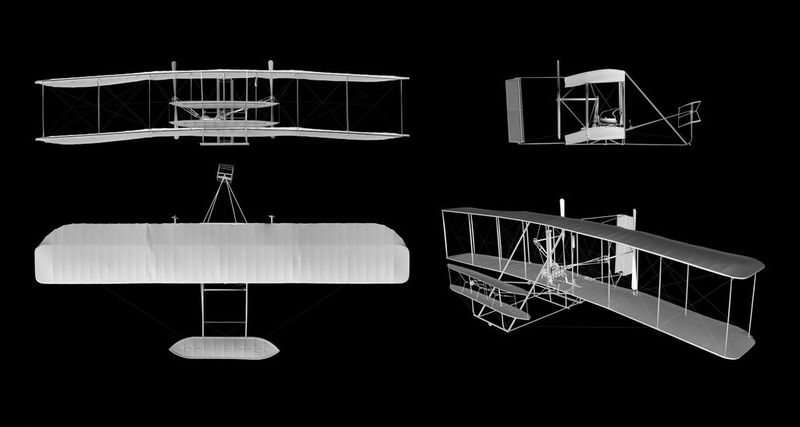 Digitales Modell des Wright Flyer (Smithsonian)