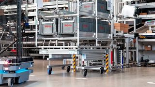 Autonomer mobiler Roboter von MiR plus individueller Aufbau mit item Komponenten: Das ist Prozessoptimierung auf dem neuesten Stand. (Bild: item)