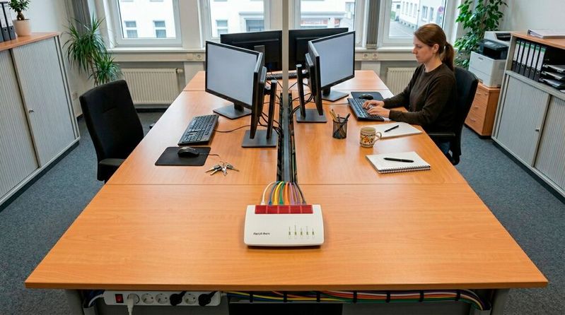 An eine Fritzbox per USB angeschlossene Geräte stehen allen Systemen im Netzwerk zur Verfügung und lassen sich zentral verwalten.(Bild:  Gemini / KI-generiert)